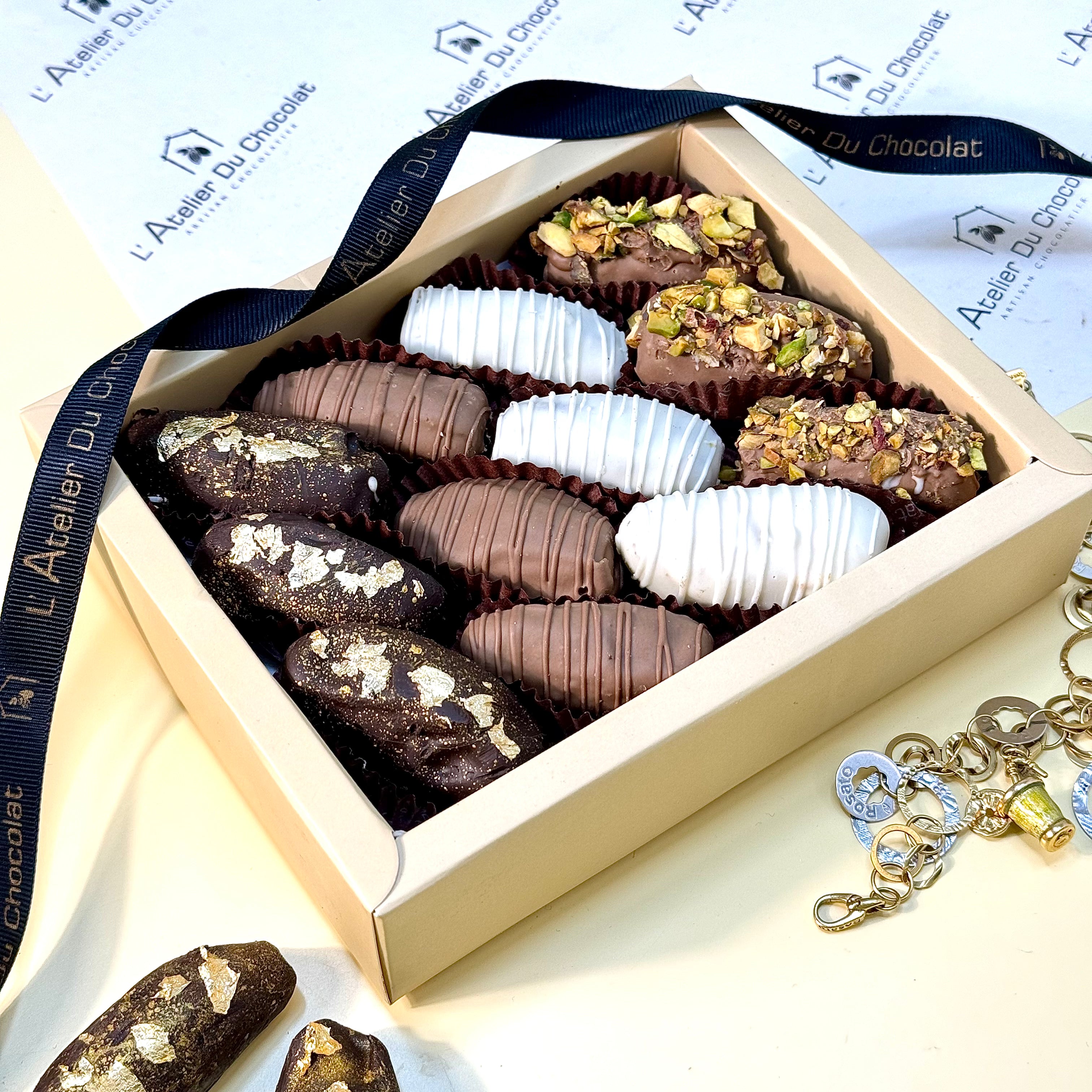 Luxury dipped dates Mumbai featuring premium quality dates coated in chocolate for festive gifting occasions