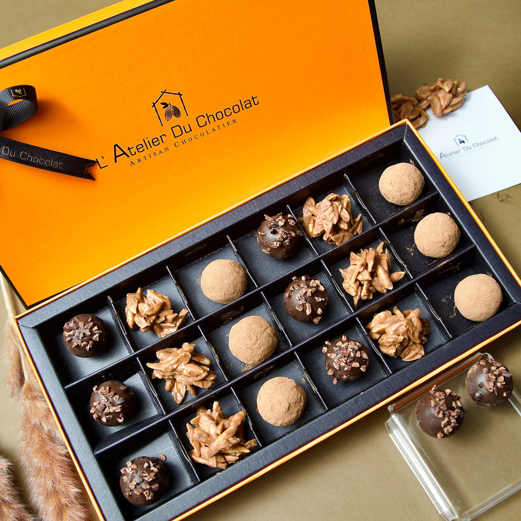 Premium 18 truffles gift box in Mumbai with assorted artisanal chocolates for luxury celebrations and special occasions
