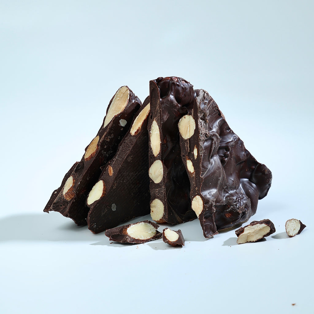 Gourmet hazelnut dark chocolate bark 250 grams Mumbai crafted with intense cocoa and crunchy roasted hazelnuts