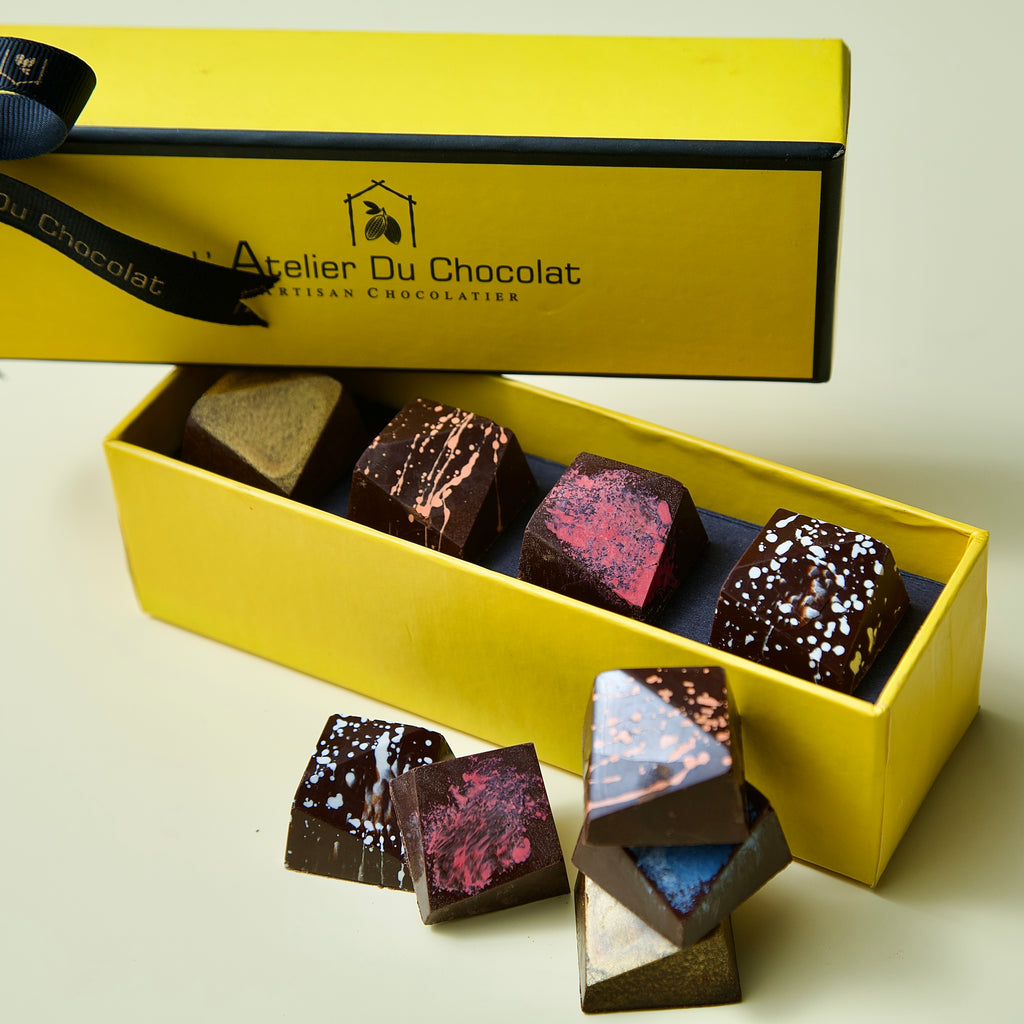 Luxury Maison Mix 4 piece chocolate box Mumbai with artisanal bonbons and gourmet flavours for elegant celebrations