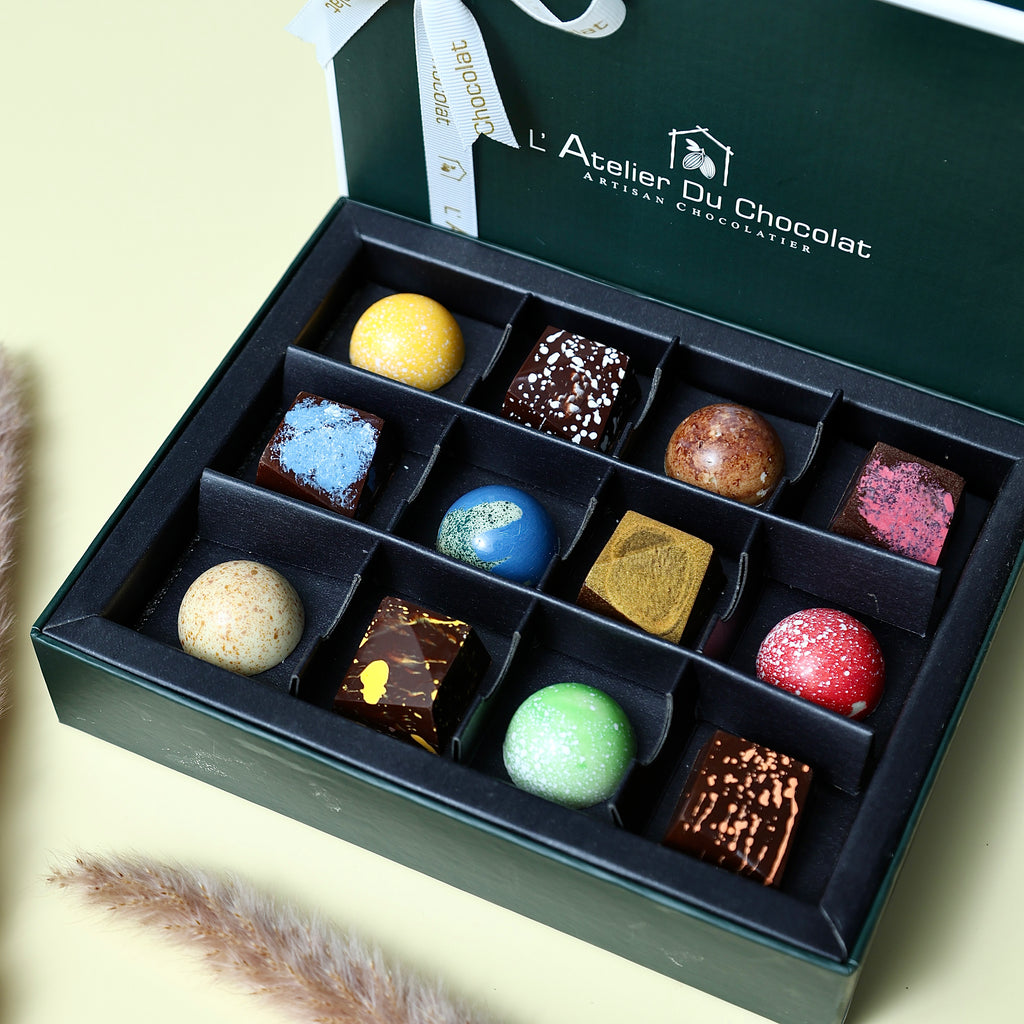 Maison Mix 12 bonbon assortment Mumbai designed for luxury gifting with artisanal chocolates and elegance