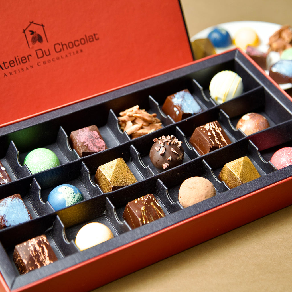 Luxury Maison Mix 18 piece chocolate box Mumbai with artisanal bonbons and gourmet flavours for celebrations