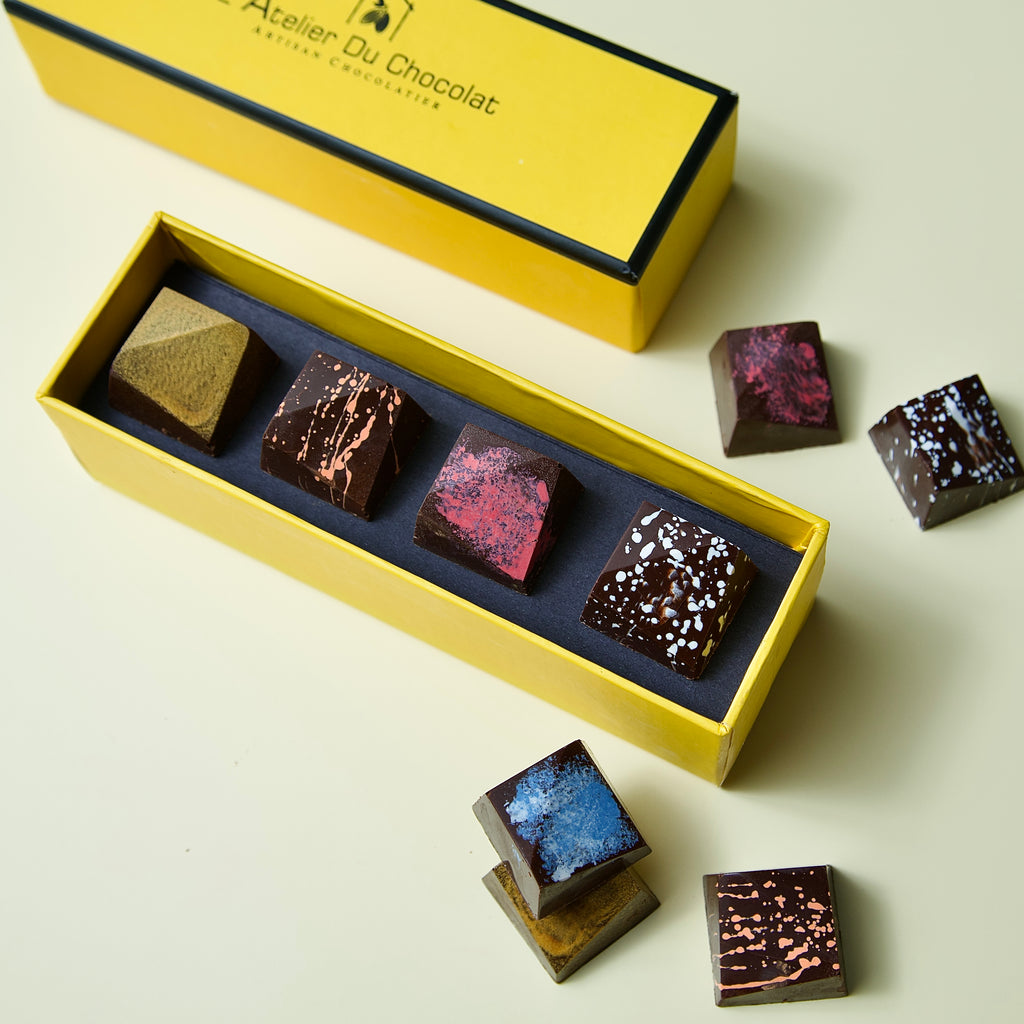 Maison Mix assorted chocolate box of 4 Mumbai crafted with fine ingredients and rich textures for indulgent gifting